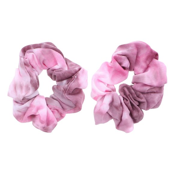 Rainbow Multi-Color Hair Tie Scrunchies - Set of 2 Mauve