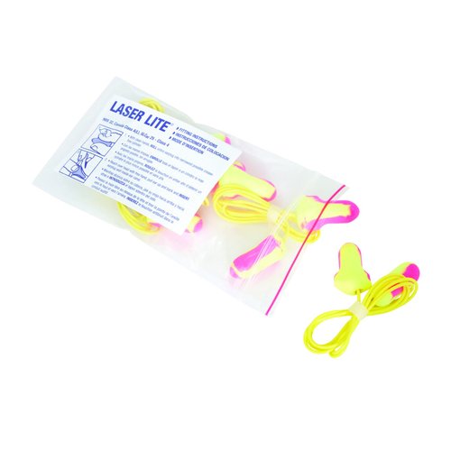 Howard Leight by Honeywell Laser Lite High Visibility Corded Disposable Foam Earplugs, 5-Pair Vending Pack (LL-5-30)