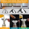 4 Pack Kitchen Funnels Set, Stainless Steel Wide Mouth Canning Funnel with Handles Fit for Wide and Regular Narrow Mouth Mason Jar n Flask Ease Transfer Liquid Serums, Jam, Oils, Spices, Powders