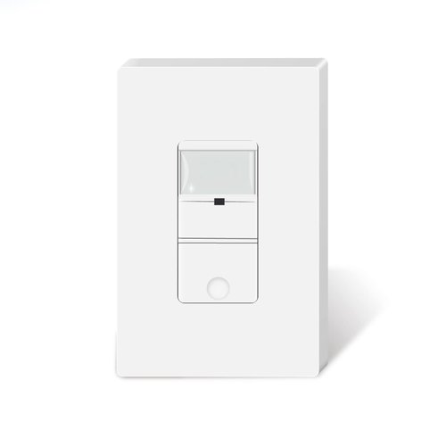TOPELER Motion Sensor Light Switch, Neutral Wire Required, Single Pole in Wall Occupancy Sensor Switch for CFL/LED/Incandescent Bulb, Screwless Wall Plate Included, White, UL Listed FCC Approved
