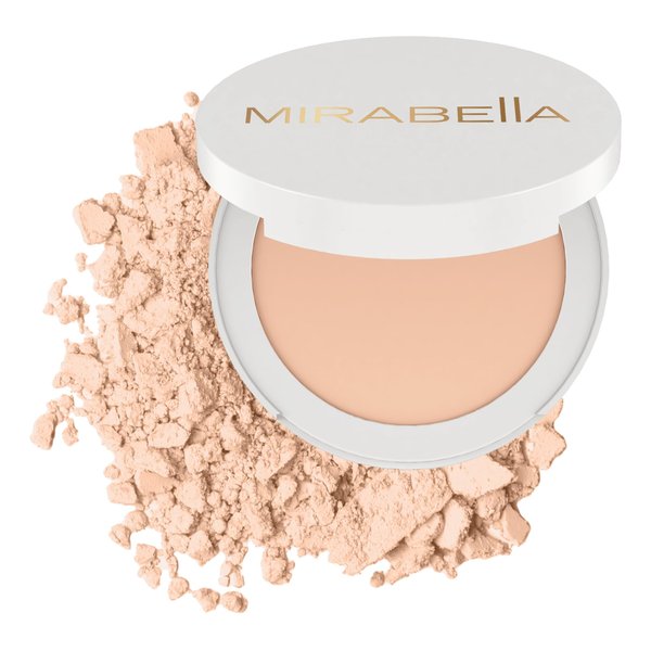 Mirabella Invincible For All Pure Press Powder Foundation Makeup, HD Finish Buildable Mineral Foundation for Sensitive Skin and All Skin Types with Hyaluronic Acid and Matrixyl 3000, Medium M9