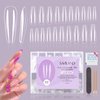 Saviland Long Coffin Soft Gel Nails Tips Kit – 500PCS Full Cover Nails Tips Gel x Nails Clear Fake Nails Tips Nail Repair Nail Extension False Gel Nails Tips Manicure Starter Kit for Nail Art