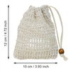 PPhtony 3pcs Soap Bag Net Pouch Saver Pocket Soap Lifting Pads Natural Sisal Jute Foaming Mesh Body Scrubber Bath Exfoliator Exfoliating Drying Soap Holder for Shower Gift DIY Craft (10x12cm, Apricot)