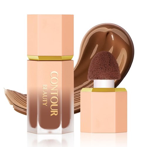 HOSAILY Liquid Contour Stick, Soft Cream Contour Makeup, Liquid Bronzer Face Concealer Matte Contouring with Cushion Applicator, Long Lasting Silky Face Contour Cream Bronzer Contouring Makeup (103)