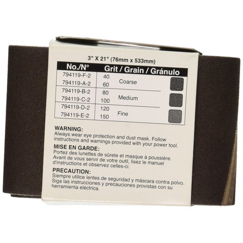 Makita 742308-3 3-Inch x 21-Inch Abrasive Sanding Belt, 80 Grit (10/Pk)