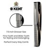 Kent 9T Double Tooth Dressing Table Comb, Tortoise Fine and Wide Tooth Coarse/Fine Dresser Comb for Hair, Beard, Mustache Styling, Grooming - For Men, Women, and Kids, Made in England