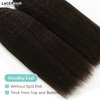 Lacerhair Kinky Straight Itip Human Hair Extensions Pre Bonded Coarse Yaki Virgin Natural Black Microlinks I Tip Hair Extensions Real Human Hair for Black People Cold Fusion 12 Inch 100 Strands 80g