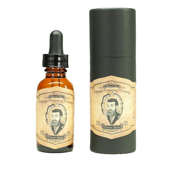 THE VINTAGE GROOMING CO. Classic Spice Beard Oil (1oz) All-Natural