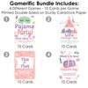Big Dot of Happiness Pajama Slumber Party - 4 Girls Sleepover Birthday Party Games - 10 Cards Each - Gamerific Bundle