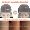 13x6 Lace Front Wigs Human Hair 210 Density Curly HD Transparent Lace Frontal Wigs Human Hair for Women Pre Plucked Kinky Curly Glueless Wigs Human Hair Wigs with Baby Hair (26 Inch, Deep Curly Wigs )