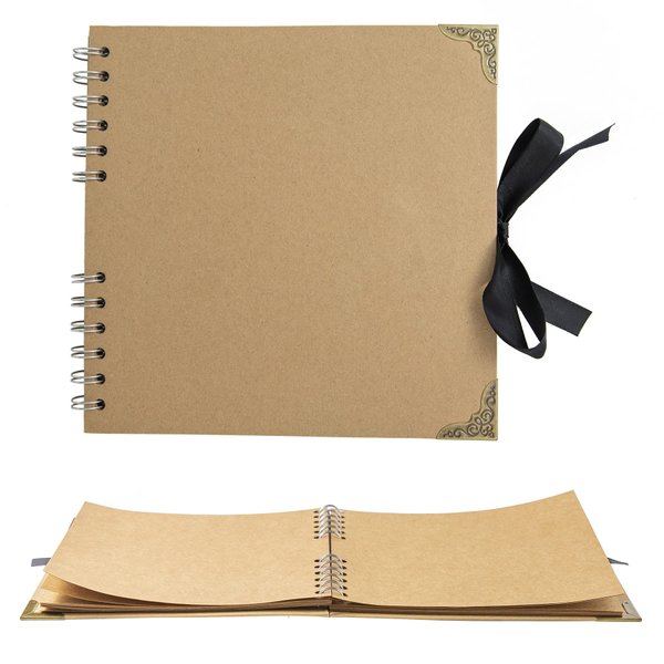 LOYAL BOOK Scrapbook (8 x 8 inch) Scrapbook Album 60 Pages Ideal for Your DIY Scrapbooking Albums Wedding and Anniversary Family Photo Album (brown)