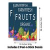 Farm Fresh Fruits Organic (24" X 36") Vinyl Decal Only (Pack of 2) |Sign|Sticker|Poster