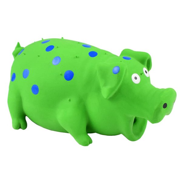balacoo Squeaky Pig Dog Toys Latex Grunting Pig Sound Play Toy Puppy Chew Toys Squeeze Interactive Toy Molar Bite Toy for Dog Puppy Cat Training Green