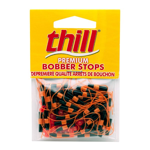 Thill Premium Bobber Stops for Fishing Floats, Fishing Gear and Accessories, 40 Pack, Fluorescent Orange