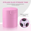 Lurrose Eyelash Glue Storage Container Airtight Lash Glue Storage Container Eyelashes Extension Adhesive Jar Tank Cosmetic Storage Case for Women Girls (Pink)