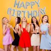 TONIFUL Laser Silver Happy Birthday Balloon Banner 16 Inch Mylar Foil Letters Birthday Sign Bunting Reusable for Girls Boys Kids & Adults Birthday Decorations and Party Supplies