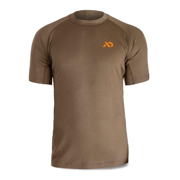 First Lite Men's Wick Short Sleeve Crew Shirt - Ultralight Merino Wool Hunting T-Shirt - Dry Earth - Medium