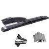 Craftinova Long Reach Stapler,with 2000 Staples & Stapler Remover Full Strip，20-25 Sheet Capacity,with Built-in Ruler and Adjustable Locking Paper Guide, Black