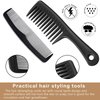 3 Pieces Wide-Tooth Comb Detangling Shower Comb Set, Wide-Tooth Comb, Pick Comb, All Purpose Comb, Anti-Static Comb Afro Hair Carbon Fiber Pick Barber Brush Tool for Beard Long Thick Curly Afro Hair