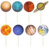 Gyufise 40Pcs Outer Space Cupcake Toppers Planet Rocket Spaceship Trip to the Moon Star Cupcake Picks Solar System Galaxy Universe Planets Birthday Cupcake Decorations Party Supplies