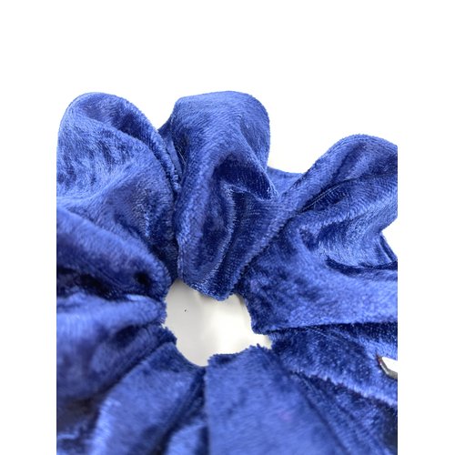 XL Jumbo Velvet Scrunchie For Hair, Scrunchy for Women Girls, Durable Elastic Band Ties to Hold Thick, Straight, Curly Hair - Breakage, Frizz Prevention (Princess Blue)