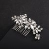 BERYUAN Clear Flower Crystal Rhinestone Teardrop Hair Comb Rhinestone Wedding Hair Accessory for Bride Bridesmaid Prom Hair Pieces Crystal Rhinestone Hair Accessories for Weddding Women and Gilrs