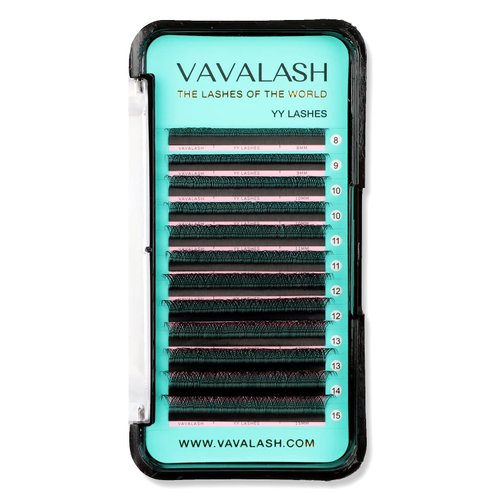 VAVALASH Y Lash Extensions C Curl 0.07mm 8-15mm Mix Tray Easy Premade Volume 4D Fans Eyelash Extension YY Type Natural Volume Lashes Extension Soft Matte Black Lashes (YY-0.07-C-8-15mm)