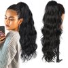 WENYU Body Wave Human Hair Ponytail Extension For Black Women With Magic Paste Wrap Around Ponytail Human Hair Ponytail For Black Women Body Wave Clip In Ponytail Hair Extensions 18 Inch 100g