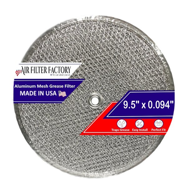 Air Filter Factory Flat Round Grease Filter 9.5" x 0.094" With Center Hole 12-Layer Aluminum Kitchen Exhaust Air Vent Screen