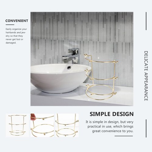 PRETYZOOM 3-tier Crown Display Stand, Tiara Headband Display Rack, Metal Crown Headband Hair Accessory Organizer Holder for Women Girls