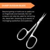 GENERIC Xios Cuticle Scissors Fine Curved Blade Effetient Slim Manicure Scissors for Cuticles Professional Small Scissors with Precise Pointed Tip for Eyebrow Eyelash and Dry Skin (Modern), Silver