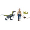 Mattel Jurassic World Camp Cretaceous Human & Dino Action Figure Pack with Sammy & Velociraptor Figures, Plus 2 Compys Smaller Dinosaurs, Collectible Toy Set