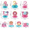 Aodocuto 10Pcs Two Donut 2nd Birthday Party Decorations Honeycomb Centerpieces for Baby Boys Girls, Donut Two Sweet Birthday Table Centerpieces Party Supplies, Doughnut Themed Bday Table Topper Decor