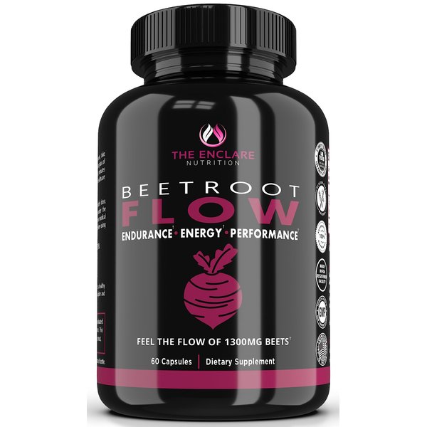 THE ENCLARE NUTRITION Beet Root Capsules 1300mg. Organic Beet Root Powder Supports Nitric Oxide Production, Circulation Supplement, Energy Support Beets for Heart Health, USA Non-GMO, Beetroot Flow