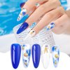 Gellen Gel Nail Polish Set, 6 Colors Blue Gel Polish White Glitter Nail Polish Set, Soak Off UV Gel Summer Gel Polish Set Manicure DIY Home Salon Nail Art