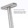 Henson Shaving Razor - Steel Blue Double Edge Safety Razor with 5 Spare Blades - 30° Angled Precision With Superior Blade Rigidity- Reusable Single Blade Razors For Men and Women