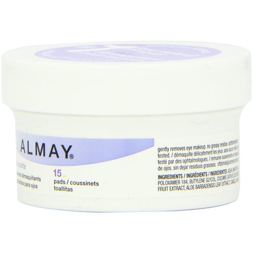 Almay Oil Free Eye Makeup Remover Pads, 15 Count in 1 box