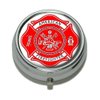 Firefighter Firemen Maltese Cross - American Firefighter - Red Pill Case Trinket Gift Box