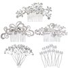 REVEW 23pcs Bridal Hair Comb Accessories Wedding Hair Accessories For Brides Bridal Hair Pins Crystal Pearls Flower Headpiece Hair Pins Decorative