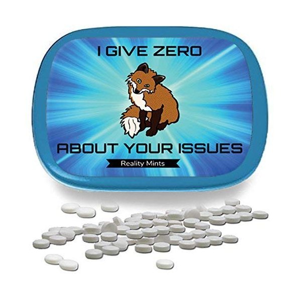 I Give Zero Fox About Your Issues Mints – Funny Gag Gifts for Adults Weird Gifts White Elephant Ideas Gifts for Guys Peppermint Breath Mints Stocking Stuffers for Adults Funny Friend Gift
