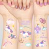 House of Balloons Unicorn Rainbow Temporary Tattoos for kids - 10 individual sheets, over 300 tattoos | Unicorn Birthday Party Supplies, Rainbow princess unicorn magical party favors
