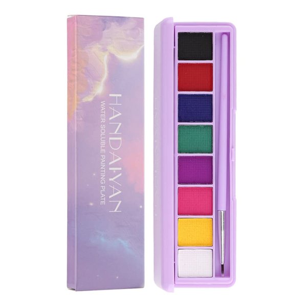 Yeweian 8 Colors Water Activated Eyeliner Palette Liquid Eyeliner Colorful Set Hydra Graphic Eyeliner Makeup Neon Face Paint Glow UV Black White Red Face Body Paint,Clown Makeup Kit (02)