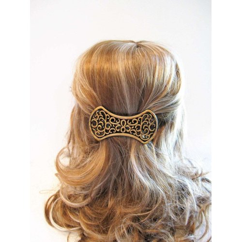 Generic Faux wooden hair clamp clip barrette