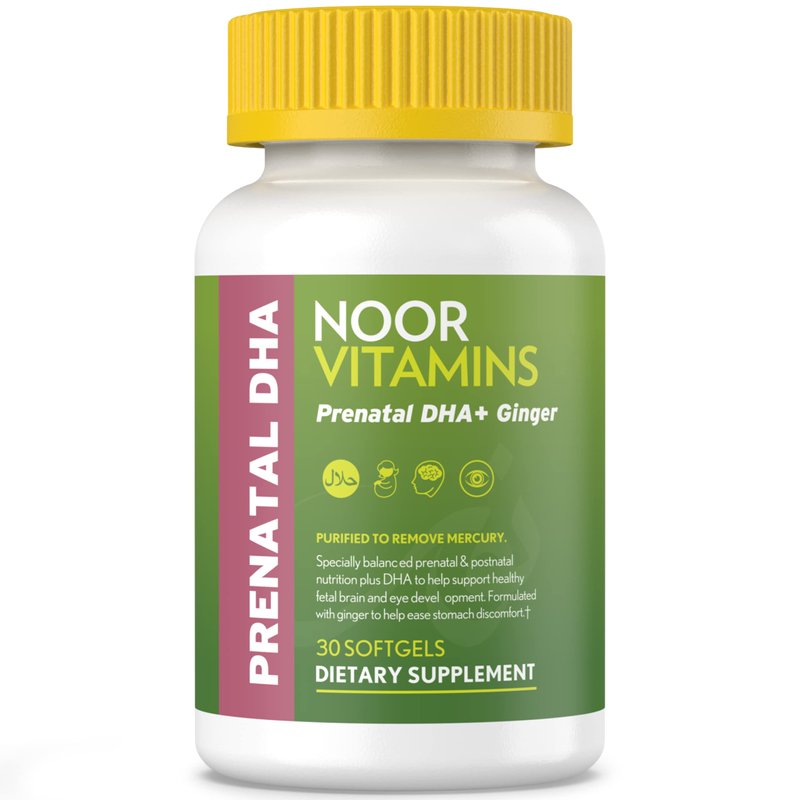 Noor Vitamins Halal Prenatal Vitamins with DHA and Folic Acid, Essential Vitamins, Ginger to Soot...