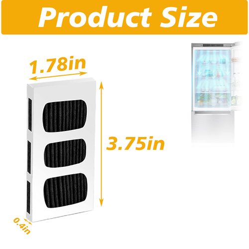 Refrigerator Air Filter, 2 Pack Pure Air Ultra II Refrigerator Air Filter Activated Carbon Filter with Carbon Technology Replacement for Frigidaire PAULTRA2, Pure Air Ultra 2 to Absorb Food Odors