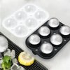ROTTAY Ice Cube Trays (Set of 2), Sphere Ice Ball Maker with Lid & Large Square Ice Cube Maker for Whiskey, Cocktails and Homemade, Keep Drinks Chilled Black