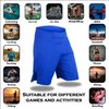 ROAR MMA Fight Shorts Grappling Muay Thai BJJ Training Jiu Jitsu No Gi Wear (Medium, Simple-Blue)