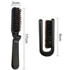 Travel Folding Boar Bristle Brush - Collapsible Anti-Static Pocket Hair Styling Tool for Women and Men