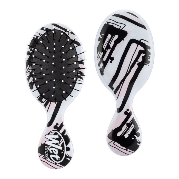 Wet Brush Squirt Detangling Hair Brush, Pink Lines (Watercolor Motif) - Mini Detangler Comb with Ultra-Soft IntelliFlex Bristles Glide Through Tangles with Ease - Pain-Free Hair Accessories
