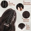 BARSDAR Short Wavy Ponytail Extension - 14 In Claw Clip Ponytail Hair Extensions for Women - Brown Hair Soft Synthetic Clip in Pony Tails Hairpieces Girls Daily Party - Chestnut Brown